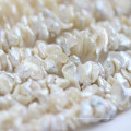 15mm White Keshi Pearl Strands Vente en gros, Center forilled Hole, E190011